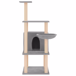 vidaXL Cat Tree with Sisal Scratching Posts Cat Scratch Tower Climber Dark Grey - light grey - Additional view 2
