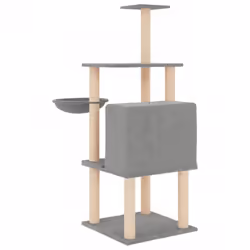 vidaXL Cat Tree with Sisal Scratching Posts Cat Scratch Tower Climber Dark Grey - light grey - Additional view 4