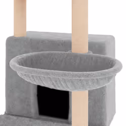 vidaXL Cat Tree with Sisal Scratching Posts Cat Scratch Tower Climber Dark Grey - light grey - Additional view 6