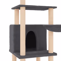vidaXL Cat Tree with Sisal Scratching Posts Cat Scratch Tower Climber Dark Grey - dark grey - Additional view 5