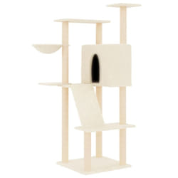 vidaXL Cat Tree with Sisal Scratching Posts Cat Scratch Tower Cat Climber - cream