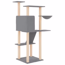 vidaXL Cat Tree with Sisal Scratching Posts Cat Scratch Tower Cat Climber - light grey - Additional view 4