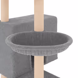 vidaXL Cat Tree with Sisal Scratching Posts Cat Scratch Tower Cat Climber - light grey - Additional view 6