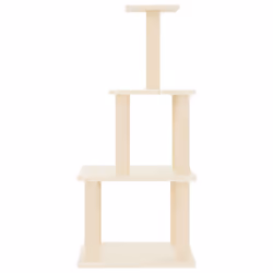 vidaXL Cat Tree with Sisal Scratching Posts Cat Scratch Tower Climber Dark Grey - cream
