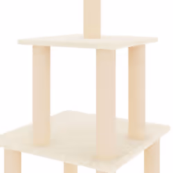 vidaXL Cat Tree with Sisal Scratching Posts Cat Scratch Tower Climber Dark Grey - cream - Additional view 4