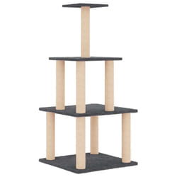vidaXL Cat Tree with Sisal Scratching Posts Cat Scratch Tower Climber Dark Grey - dark grey