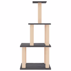 vidaXL Cat Tree with Sisal Scratching Posts Cat Scratch Tower Climber Dark Grey - dark grey