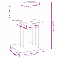 vidaXL Cat Tree with Sisal Scratching Posts Cat Scratch Tower Climber Dark Grey - light grey - Additional view 3