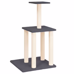 vidaXL Cat Tree with Sisal Scratching Posts Cat Scratch Tower Climber Dark Grey - dark grey
