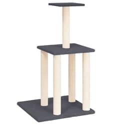vidaXL Cat Tree with Sisal Scratching Posts Cat Scratch Tower Climber Dark Grey - dark grey