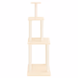 vidaXL Cat Tree with Sisal Scratching Posts Cat Scratch Tower Climber Light Grey - cream