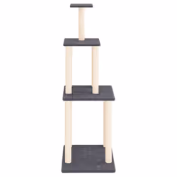 vidaXL Cat Tree with Sisal Scratching Posts Cat Scratch Tower Climber Light Grey - dark grey - Additional view 2