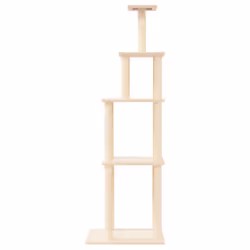 vidaXL Cat Tree with Sisal Scratching Posts Cat Scratch Tower Climber Dark Grey - cream