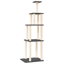 vidaXL Cat Tree with Sisal Scratching Posts Cat Scratch Tower Climber Dark Grey - dark grey