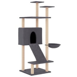 vidaXL Cat Tree with Sisal Scratching Posts Cat Scratch Tower Climber Dark Grey - dark grey
