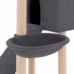 vidaXL Cat Tree with Sisal Scratching Posts Cat Scratch Tower Climber Dark Grey - dark grey - Additional view 6