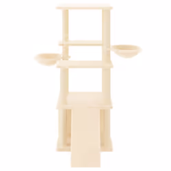 vidaXL Cat Tree with Sisal Scratching Posts Cat Scratch Tower Climber Dark Grey - cream - Additional view 2