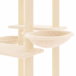 vidaXL Cat Tree with Sisal Scratching Posts Cat Scratch Tower Climber Dark Grey - cream - Additional view 5
