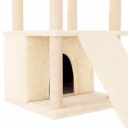 vidaXL Cat Tree with Sisal Scratching Posts Cat Scratch Tower Climber Dark Grey - cream - Additional view 6