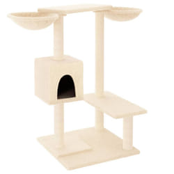 vidaXL Cat Tree with Scratching Posts Cat Tower Cat Climber Activity Center - cream