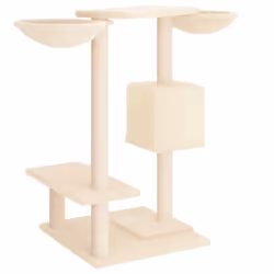 vidaXL Cat Tree with Scratching Posts Cat Tower Cat Climber Activity Center - cream - Additional view 4