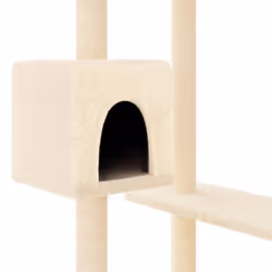 vidaXL Cat Tree with Scratching Posts Cat Tower Cat Climber Activity Center - cream - Additional view 5