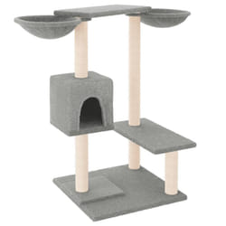 vidaXL Cat Tree with Scratching Posts Cat Tower Cat Climber Activity Center - light grey