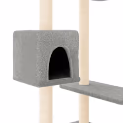 vidaXL Cat Tree with Scratching Posts Cat Tower Cat Climber Activity Center - light grey - Additional view 5