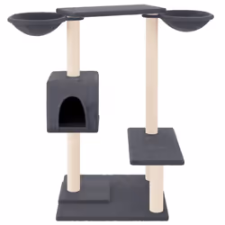 vidaXL Cat Tree with Scratching Posts Cat Tower Cat Climber Activity Center - dark grey