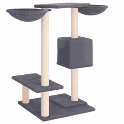 vidaXL Cat Tree with Scratching Posts Cat Tower Cat Climber Activity Center - dark grey - Additional view 4