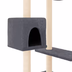 vidaXL Cat Tree with Scratching Posts Cat Tower Cat Climber Activity Center - dark grey - Additional view 5