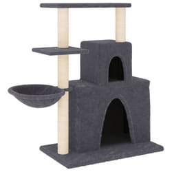 vidaXL Cat Tree with Sisal Scratching Posts Cat Scratch Tower Climber Dark Grey - dark grey