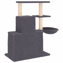 vidaXL Cat Tree with Sisal Scratching Posts Cat Scratch Tower Climber Dark Grey - dark grey - Additional view 4