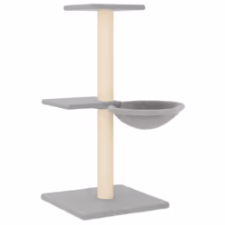 vidaXL Cat Tree with Sisal Scratching Posts Cat Scratch Tower Climber Dark Grey - light grey