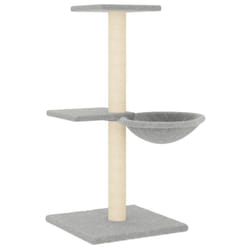 vidaXL Cat Tree with Sisal Scratching Posts Cat Scratch Tower Climber Dark Grey - light grey