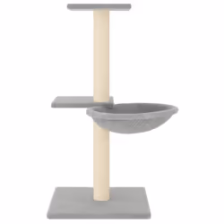 vidaXL Cat Tree with Sisal Scratching Posts Cat Scratch Tower Climber Dark Grey - light grey
