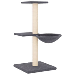 vidaXL Cat Tree with Sisal Scratching Posts Cat Scratch Tower Climber Dark Grey - dark grey