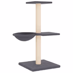vidaXL Cat Tree with Sisal Scratching Posts Cat Scratch Tower Climber Dark Grey - dark grey - Additional view 4