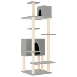 vidaXL Cat Tree with Sisal Scratching Posts Cat Scratch Tower Climber Dark Grey - light grey