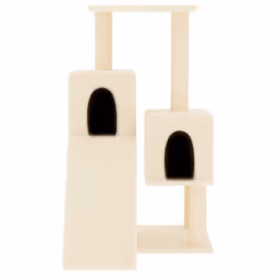vidaXL Cat Tree with Sisal Scratching Posts Cat Scratch Tower Climber Dark Grey - cream - Additional view 2
