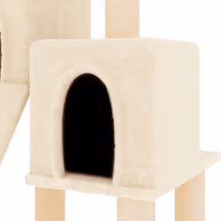 vidaXL Cat Tree with Sisal Scratching Posts Cat Scratch Tower Climber Dark Grey - cream - Additional view 5