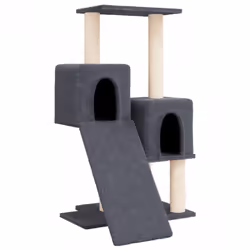 vidaXL Cat Tree with Sisal Scratching Posts Cat Scratch Tower Climber Dark Grey - dark grey