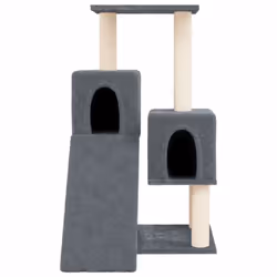 vidaXL Cat Tree with Sisal Scratching Posts Cat Scratch Tower Climber Dark Grey - dark grey