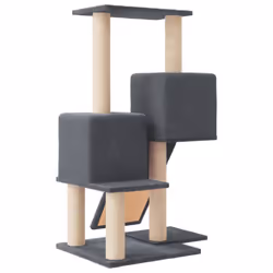 vidaXL Cat Tree with Sisal Scratching Posts Cat Scratch Tower Climber Dark Grey - dark grey - Additional view 4
