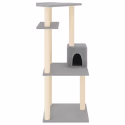 vidaXL Cat Tree with Sisal Scratching Posts Cat Scratch Tower Climber Dark Grey - light grey - Additional view 2