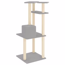 vidaXL Cat Tree with Sisal Scratching Posts Cat Scratch Tower Climber Dark Grey - light grey - Additional view 4