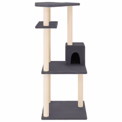 vidaXL Cat Tree with Sisal Scratching Posts Cat Scratch Tower Climber Dark Grey - dark grey