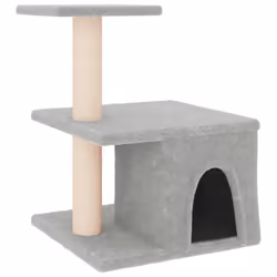 vidaXL Cat Tree with Sisal Scratching Posts Cat Scratch Tower Climber Dark Grey - light grey