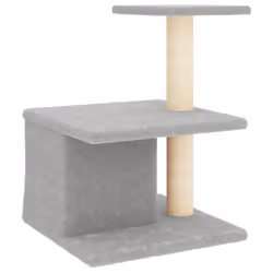 vidaXL Cat Tree with Sisal Scratching Posts Cat Scratch Tower Climber Dark Grey - light grey - Additional view 4