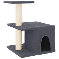 vidaXL Cat Tree with Sisal Scratching Posts Cat Scratch Tower Climber Dark Grey - dark grey